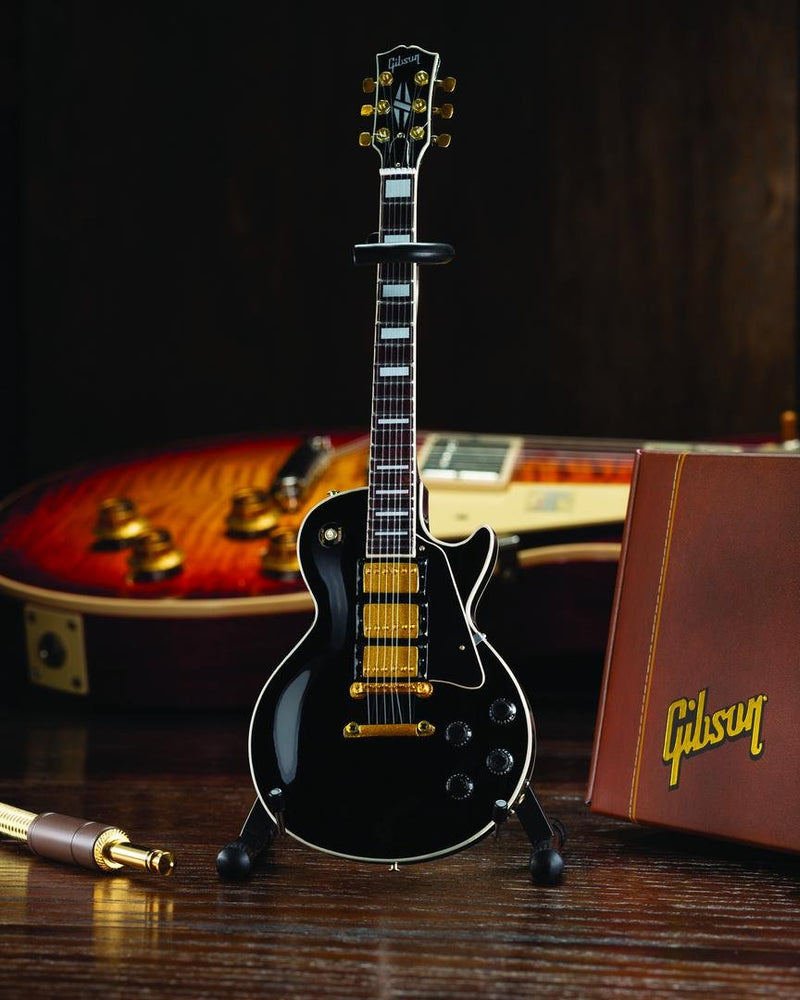 Axe Heaven Gibson Les Paul Custom 1:4 Scale Mini Guitar Replica - Ebony - GG-123