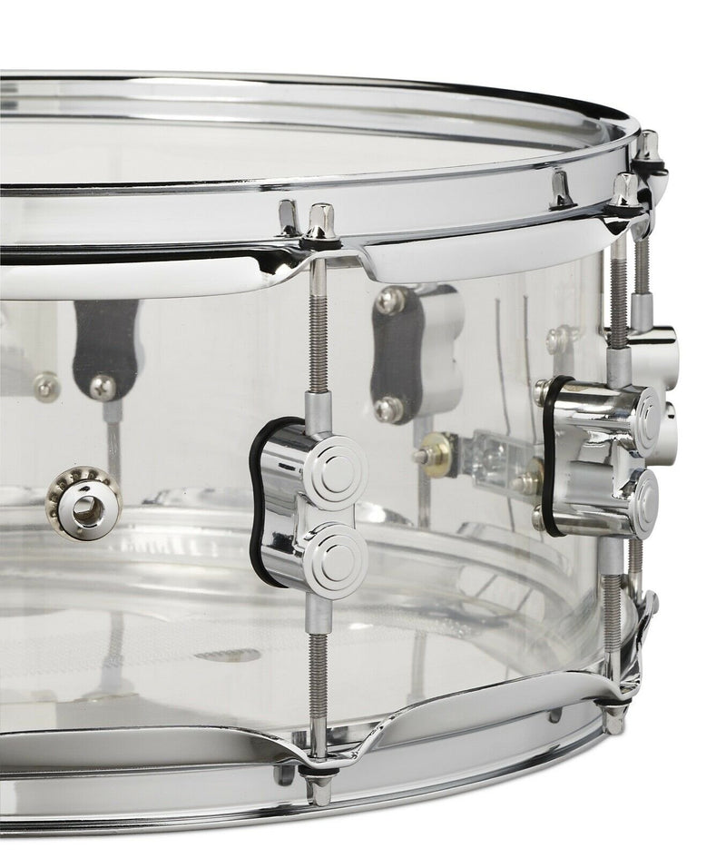 PDP Chad Smith Signature Clear Acrylic Snare Drum 6x14 with Chrome Hardware