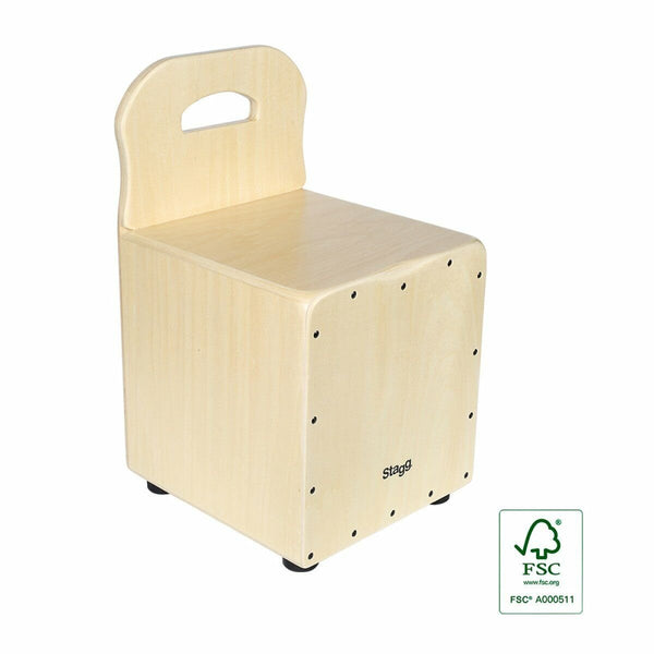 Stagg Kid's Cajón with EasyGo Backrest - Natural - CAJ-KID-N - New Open Box