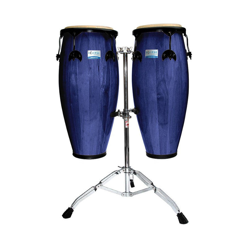 Rhythm Tech RT5504 Eclipse Conga Drum Set with Stands 10" + 11" Blue