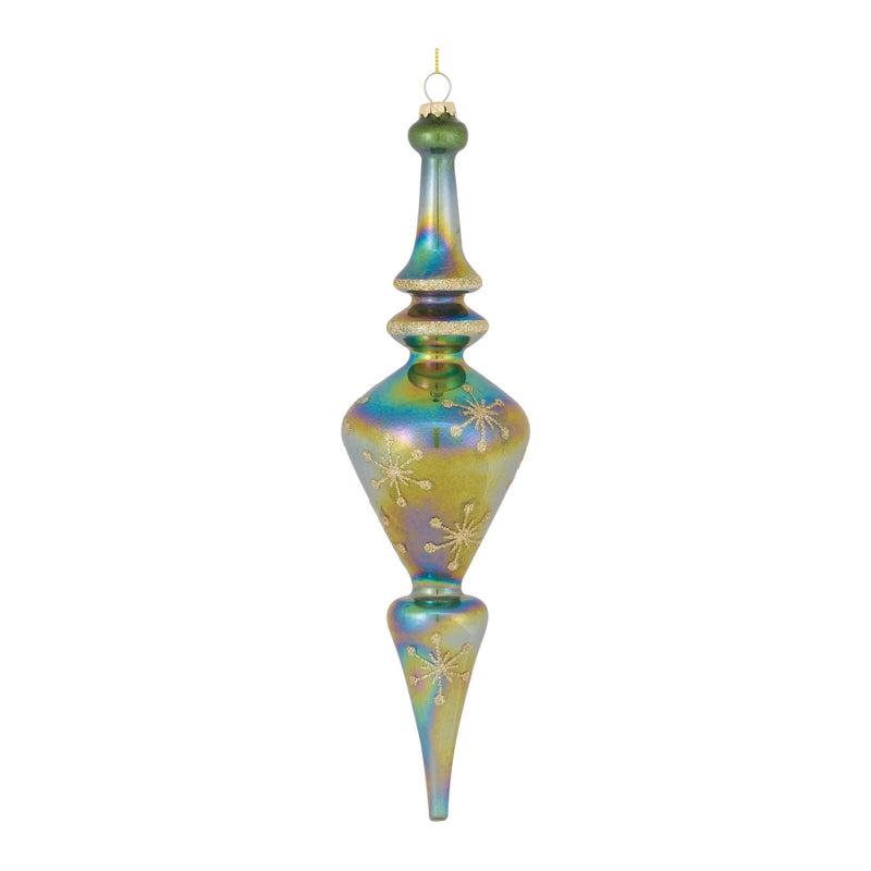 Irredescent Glass Finial Drop Ornament (Set of 6)