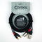 Cordial 10' Unbalanced Twin Cable - Male XLR to RCA Male - CFU3MC