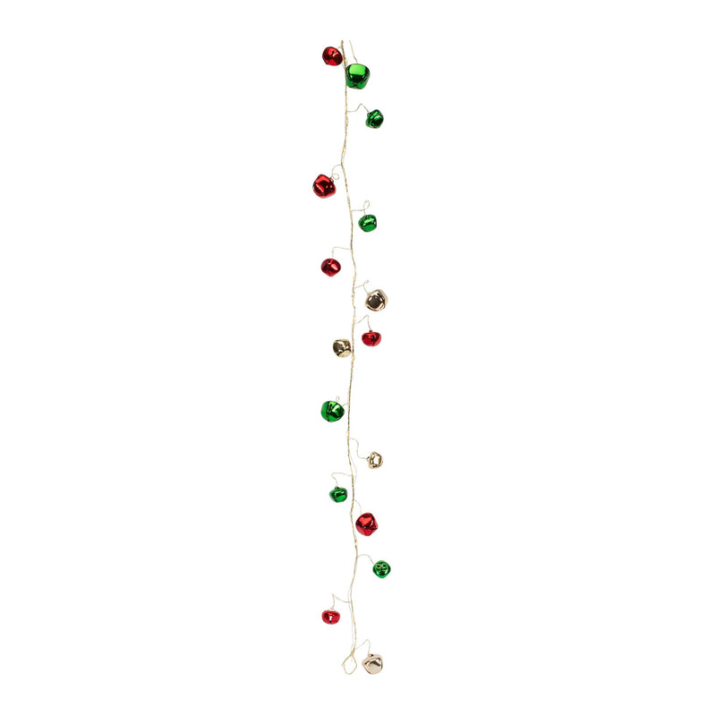 LED Lighted Sleigh Bell String Garland (Set of 12)