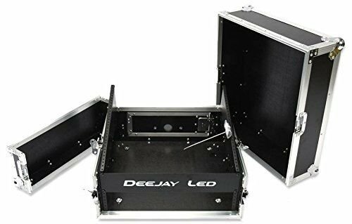 DeeJay LED Fly Drive Amplifier Rack Flight Case (10 RU Slant, 2 RU Verticle)