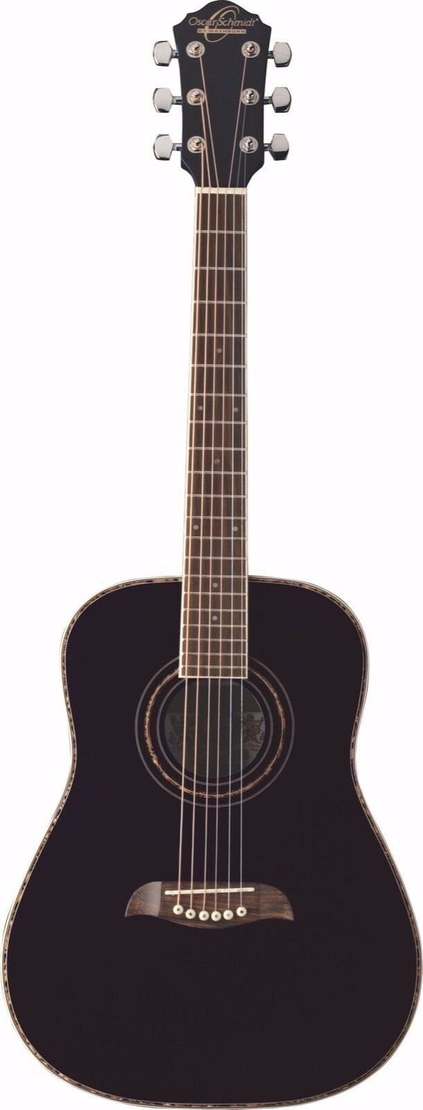 Oscar Schmidt OGHS 1/2 Size Dreadnought Acoustic Guitar Black - OGHSB