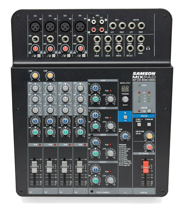 Samson MixPad 12-Channel Analog Stereo Mixer w/ Effects & USB - MXP124FX