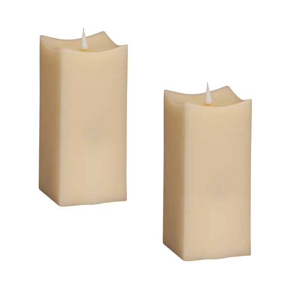 Simplux LED Squared Candle with Moving Flame and Remote (Set of 2)
