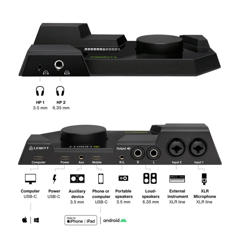 Lewitt Connect 6 Dual USB-C Audio Interface w/ Software