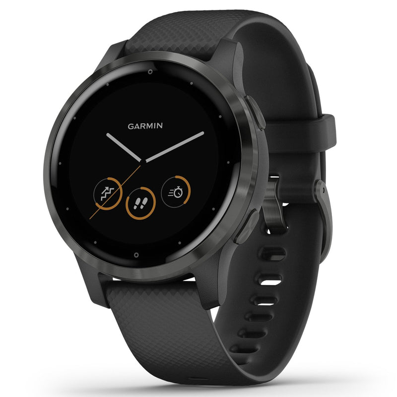 Garmin Vívoactive 4S GPS Smartwatch Slate Stainless Steel Bezel w/ Silicone Band