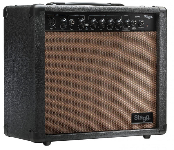 Stagg 20 Watt Acoustic Guitar Amplifier w/ Spring Reverb - 20 AA R USA