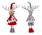 Plush Standing Holiday Deer with Hat and Scarf Accent (Set of 2)