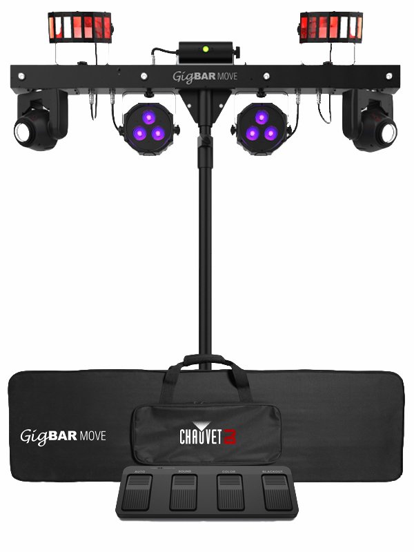 Chauvet DJ GigBAR MOVE 5-in-1 Lighting System w/ Carry Bag, Footswitch & Remote