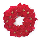 Holiday Poinsettia Flower Wreath 20.5"D