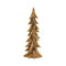 Carved Stone Pine Tree Décor with Gold Finish (Set of 3)