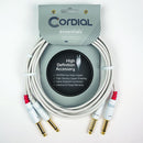 Cordial 10' Unbalanced Twin Cable - 1/4″ to 1/4″ Mono - White - CFU3PP-SNOW