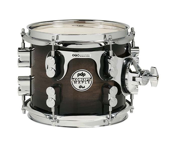 PDP Concept Maple Exotic Suspended 7x8 Tom - Walnut to Charcoal Burst w/ Chrome