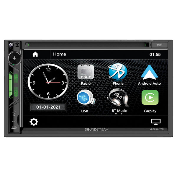 Soundstream VRCPAA-7DR 7-In. Double-DIN DVD Head Unit w/ Bluetooth