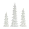 Carved Stone Holiday Tree Décor with Glistening White Finish (Set of 3)