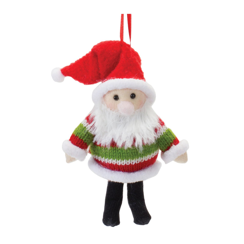 Plush Santa and Moose Ornament (Set of 12)