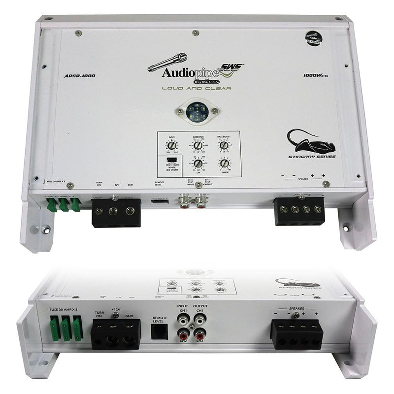 Audiopipe 1000 Watts Marine Mono Block Amplifier w/ Remote Bass Knob - APSR-1000