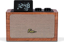 Fuse Zide Vintage Retro LCD Alarm Clock Radio Bluetooth Speaker - Brown